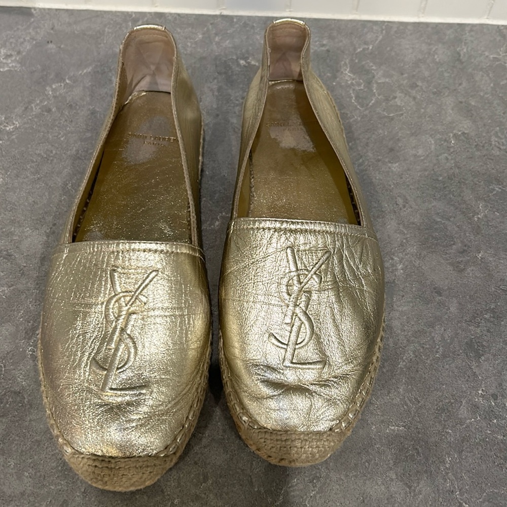 YSL Saint Laurent Logo Espadrilles